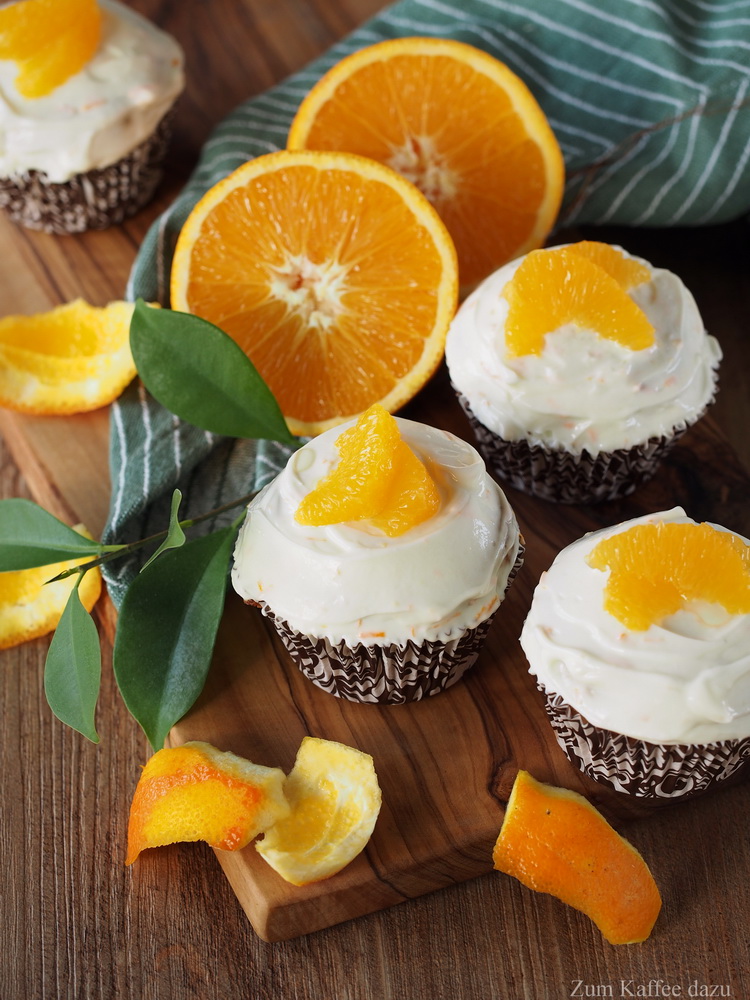 Kastanien-Cupcakes mit Orangen-Quark