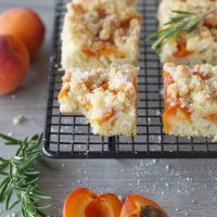 Aprikosenkuchen mit Rosmarin vom Blech